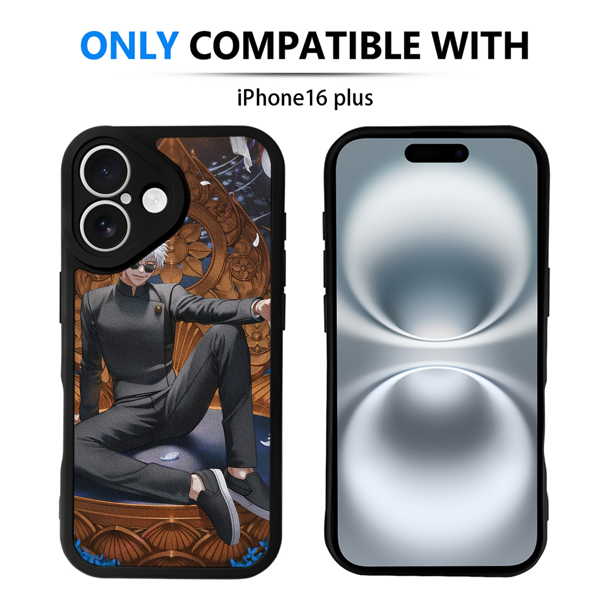 （画像用） 呪術廻戦 Jujutsu Kaisen 【iPhone 16シリーズ対応】シリコンスマホケース（レザー調） 材質：シリコン